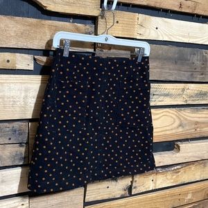 Boden Womens Front Pocket A Line Mini Skirt Black Orange Cotton Polka Dot Size 6